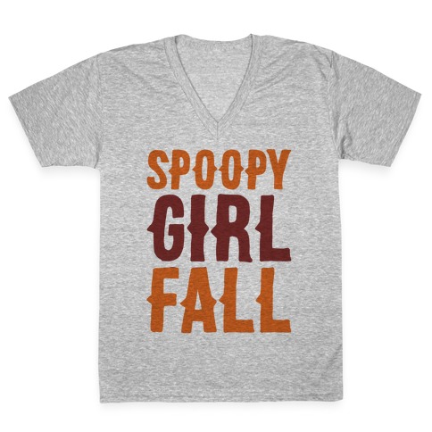 Spoopy Girl Fall Parody V-Neck Tee Shirt