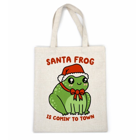 Santa Frog Is Comin' To Town Casual Tote