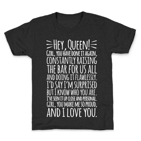Hey Queen Michelle Obama Quote White Print Kids T-Shirt
