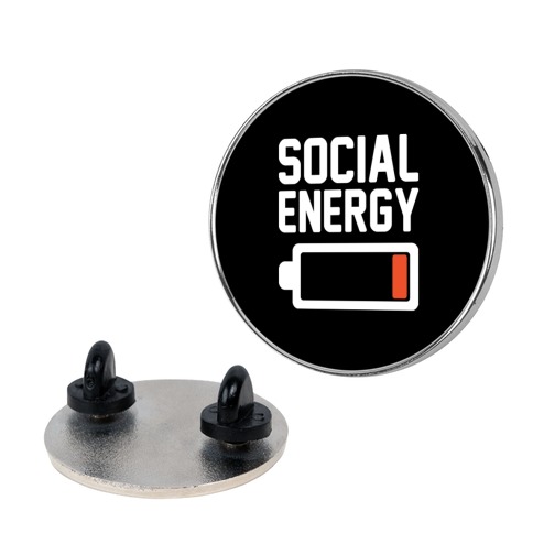 Social Energy Low White Print Pin