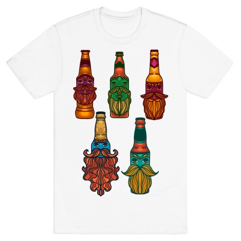 Beers With Beards Pattern T-Shirt
