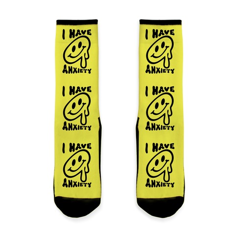 I Have Anxiety Smiley Face Sock