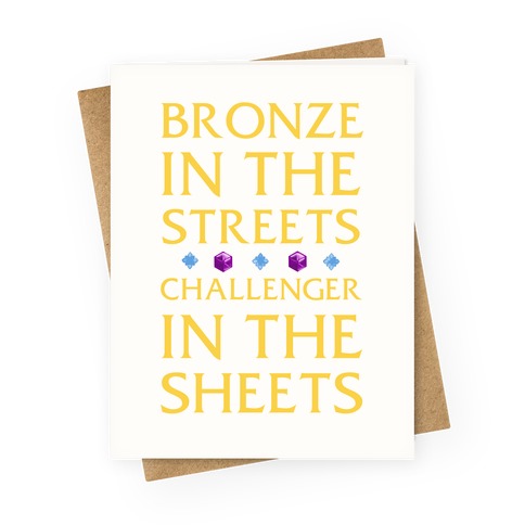 Bronze in the Streets. Challenger in the Sheets Greeting Card