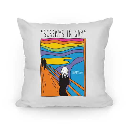 Screams In Gay Edvard Munch Parody Pillow