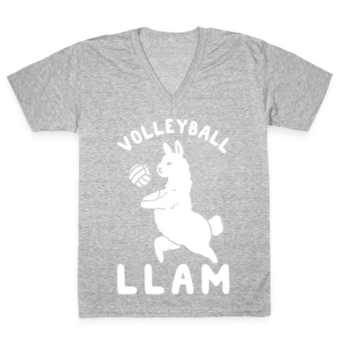 Volleyball Llam V-Neck Tee Shirt
