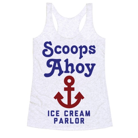 Scoops Ahoy Logo Parody Racerback Tank Top