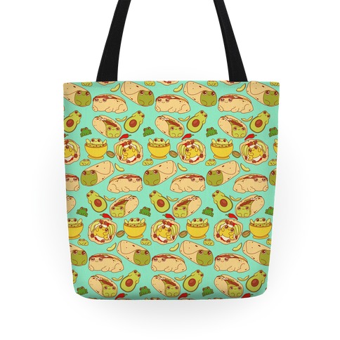 Mexican Food Frogs Pattern Tote