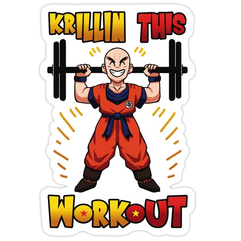 Krillin This Workout Die Cut Sticker