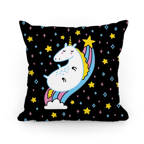 Unicorn On Rainbow Pillow