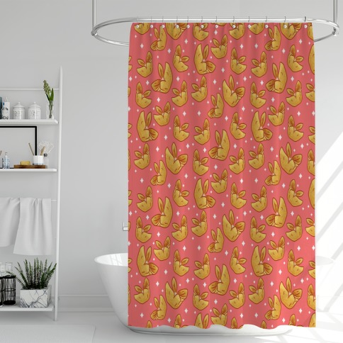 Crab Rangoons Pattern Red Shower Curtain