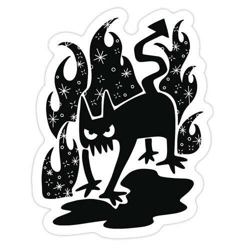 Demon Cat Die Cut Sticker