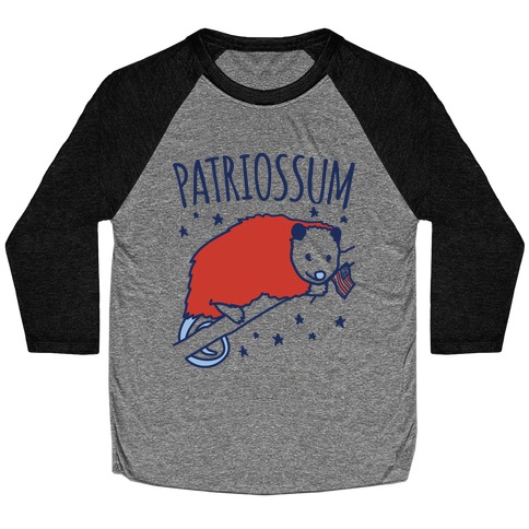Patriossum Patriotic Opossum Parody Baseball Tee