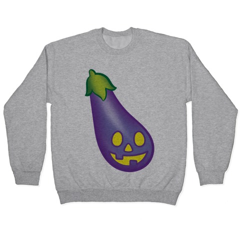 Eggplant Jack-O-Lantern Pullover
