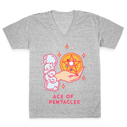 Ace of Pentacles Transformation Brooch V-Neck Tee Shirt