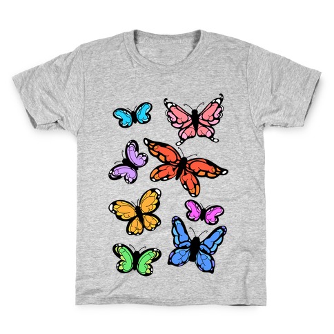 Hidden Penis Butterflies Pattern Kids T-Shirt