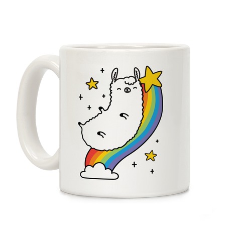 Llama On A Rainbow Coffee Mug