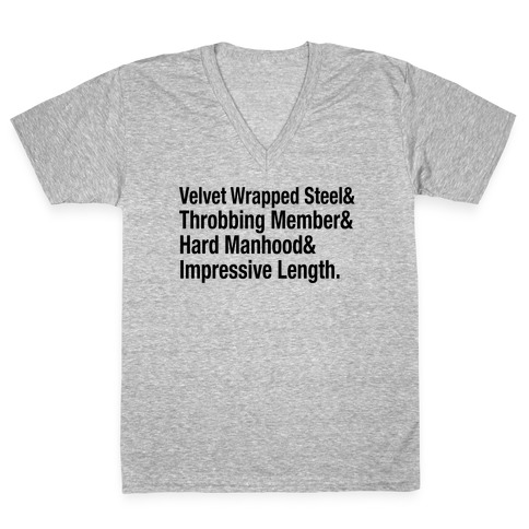 Velvet Wrapped Steel List V-Neck Tee Shirt