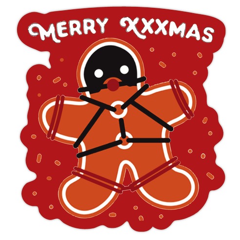Merry XXXmas Gingerbread Die Cut Sticker