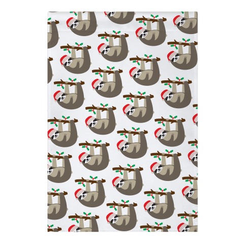 Christmas Sloth Pattern Garden Flag