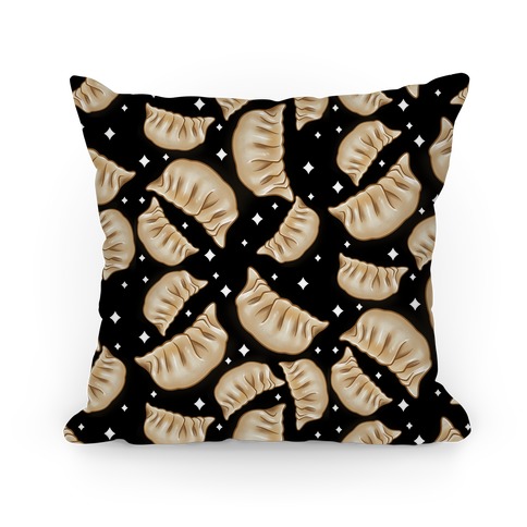 Dumplings Pattern Black Pillow