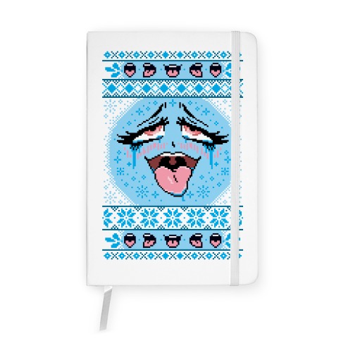 Ugly Ahegao Christmas Sweater Notebook