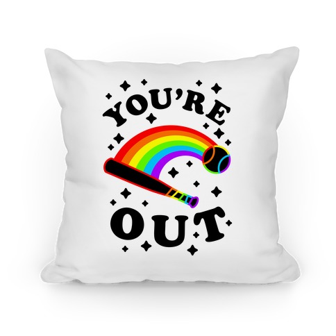 You're Out (Gay Baseball Pride) Pillow