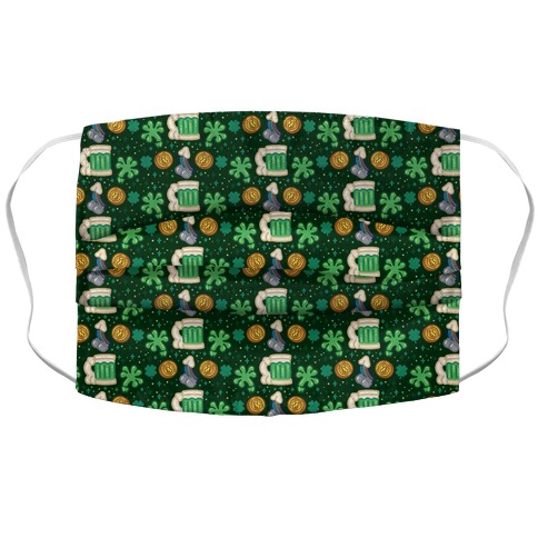 St. Patdicks Day Pattern NSFW Accordion Face Mask