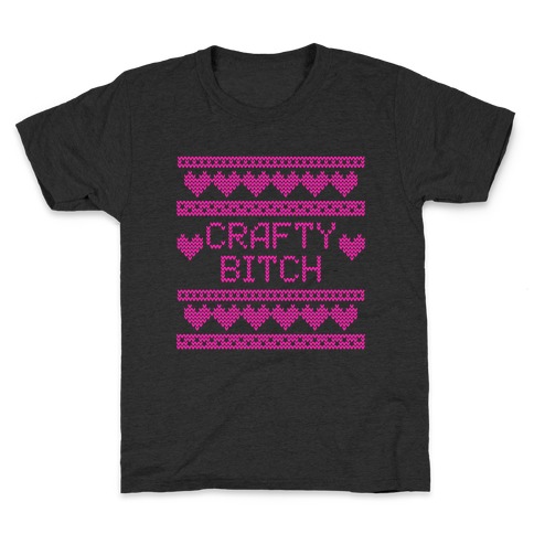 Light Pink Crafty Bitch Knitting Pattern Kids T-Shirt
