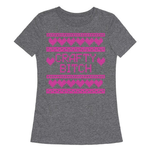 Light Pink Crafty Bitch Knitting Pattern Womens T-Shirt