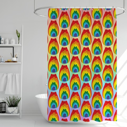 Frogs In Frogs In Frogs Rainbow Shower Curtain
