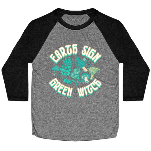 Earth Sign Green Witch Baseball Tee