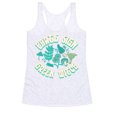 Earth Sign Green Witch Racerback Tank Top