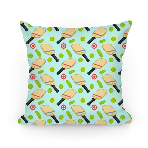 Pickle and Pickleball Gear Pattern Pillow