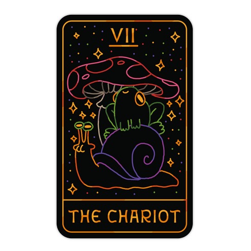 The Chariot Frog On a Snail Tarot Die Cut Sticker