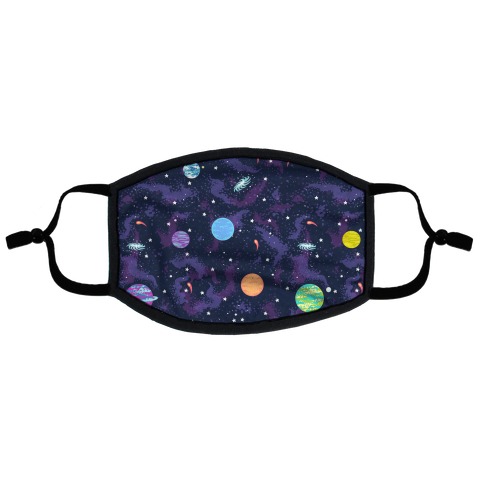 90s Cosmic Planet  Flat Face Mask