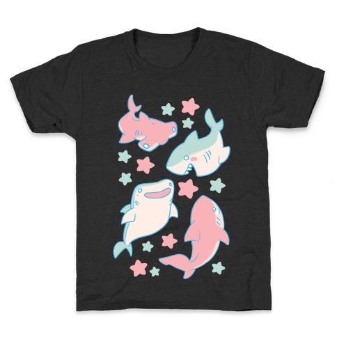 Happy Shark Pattern Kids T-Shirt