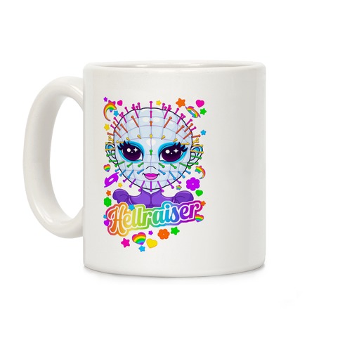 90s Neon Rainbow Hellraiser Pinhead Coffee Mug