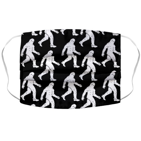 Big Foot Pattern Black and White Accordion Face Mask