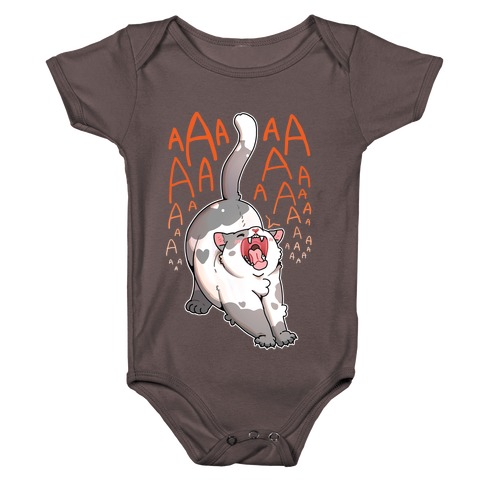 Screaming Yawning Cat Baby One-Piece