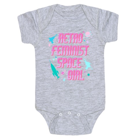 Retro Feminist Space Girl Baby One-Piece