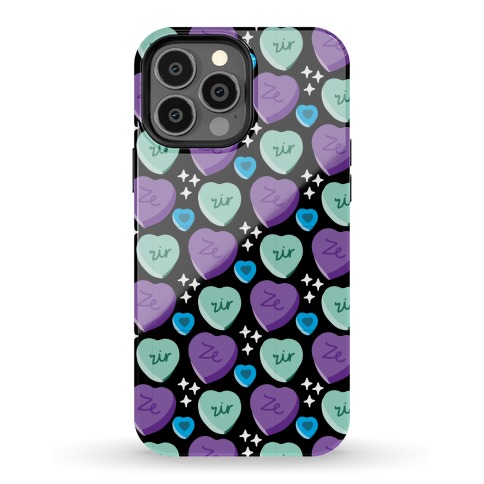Ze/Zir Candy Hearts Pattern Phone Case
