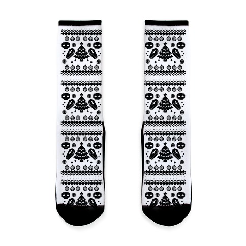 Goth Xmas Ugly Sweater Sock