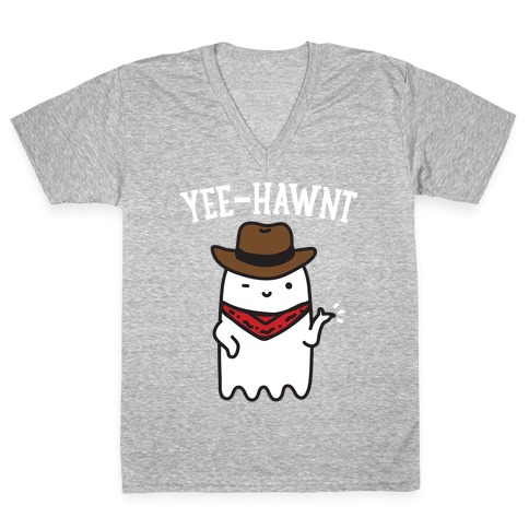 Yee-Hawnt Cowboy Ghost V-Neck Tee Shirt