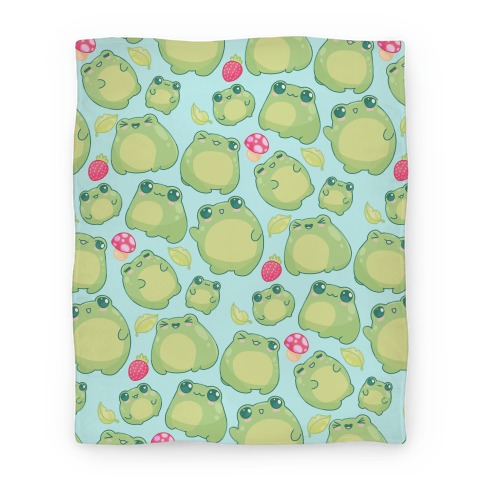 Kawaii Frogs Pattern Blanket