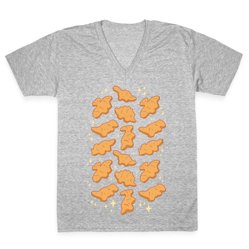 Dino Nuggies Pattern V-Neck Tee Shirt