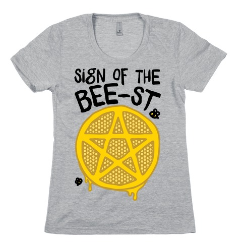 Sign Of the Bee-st Satanic Bee Parody Womens T-Shirt