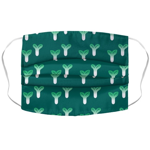 Little Sprouts Teal Green Pattern Accordion Face Mask