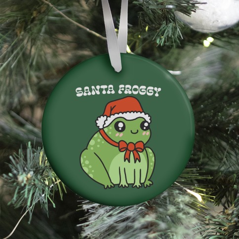 Santa Froggy Ornament