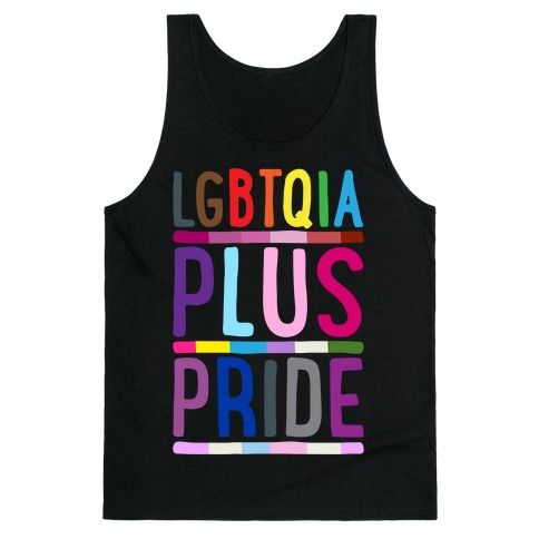LGBTQIA Plus Pride White Print Tank Top