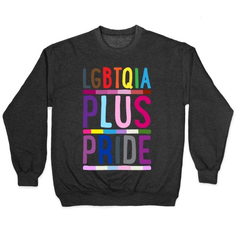 LGBTQIA Plus Pride White Print Pullover